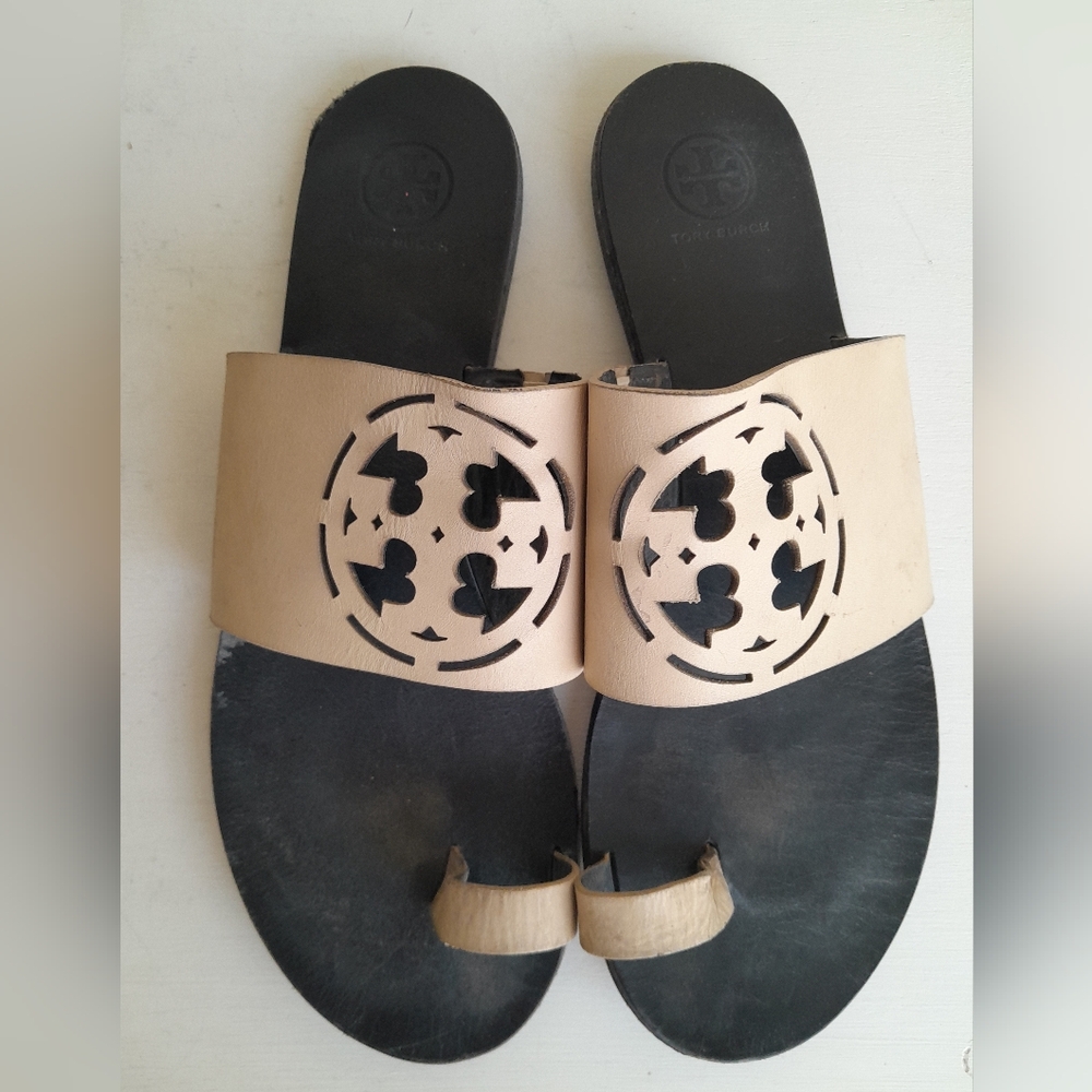 Tory Burch Zoey Toe Ring Slide Dulce de Leche Sandals size 9